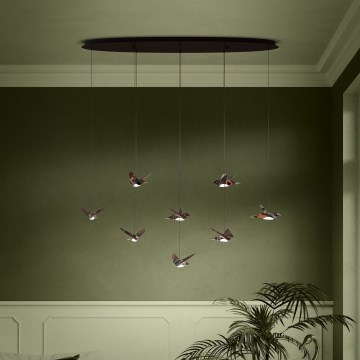 Eglo - LED Aptumšojama lustra ar auklu 8xLED/4,2W/230V 3000K melna