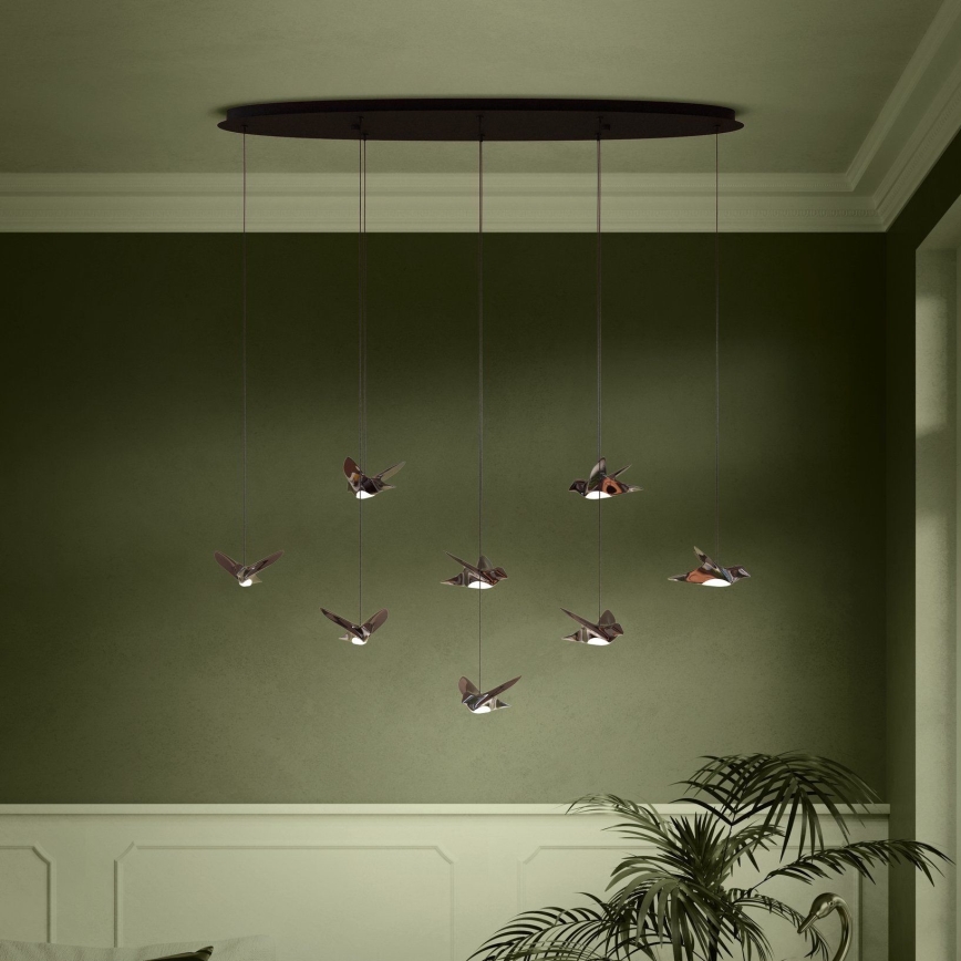Eglo - LED Aptumšojama lustra ar auklu 8xLED/4,2W/230V 3000K melna