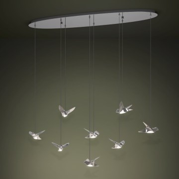 Eglo - LED Aptumšojama lustra ar auklu 8xLED/4,2W/230V 3000K spīdīgi hromēts