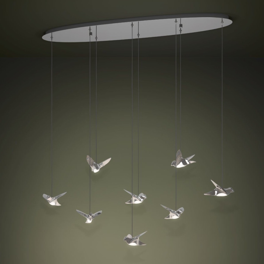 Eglo - LED Aptumšojama lustra ar auklu 8xLED/4,2W/230V 3000K spīdīgi hromēts
