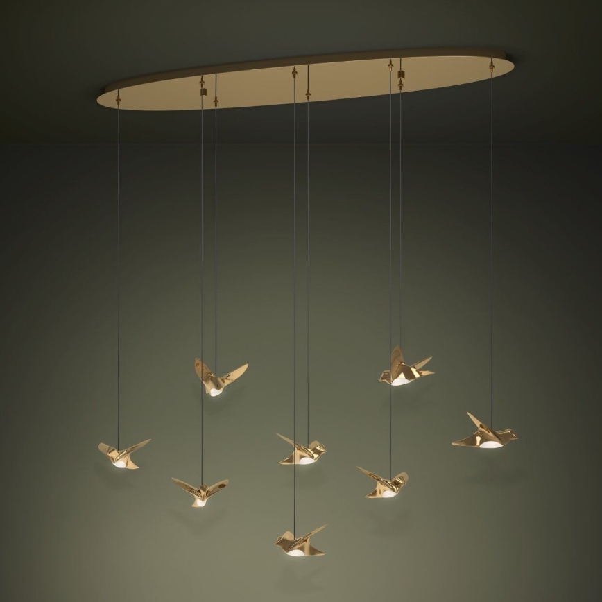 Eglo - LED Aptumšojama lustra ar auklu 8xLED/4,2W/230V 3000K zelta