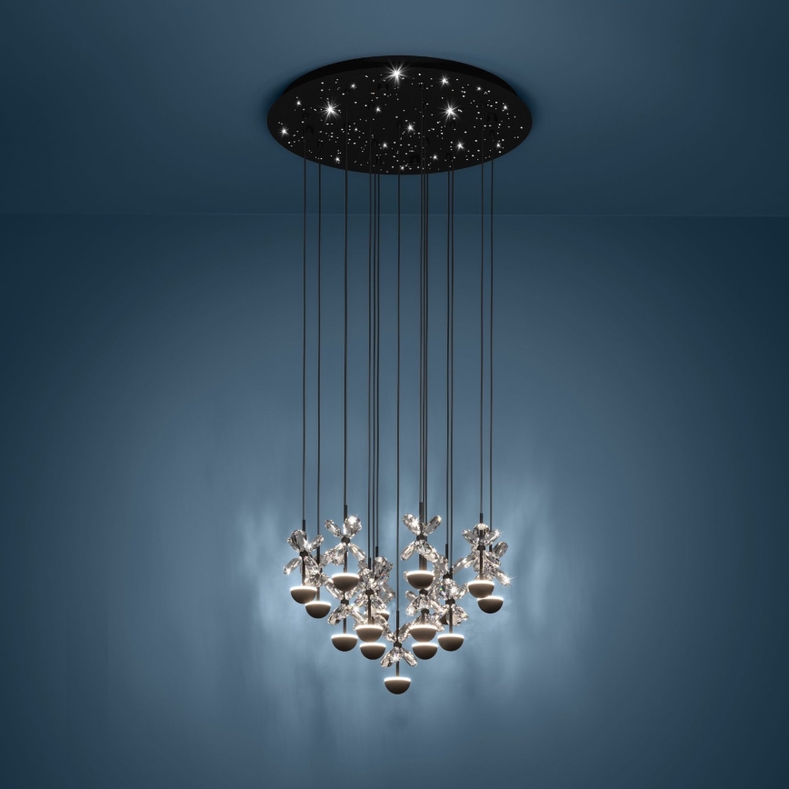 Eglo - LED Aptumšojama lustra ar auklu LED/27W/230V 3000K melna