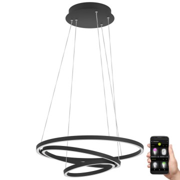 Eglo - LED Aptumšojama lustra ar auklu LED/43,2W/230V melna