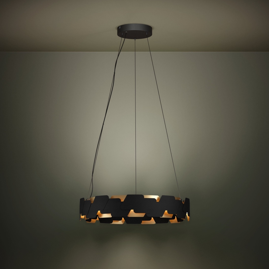 Eglo - LED Aptumšojama lustra ar auklu LED/72W/230V 3000K melna/zelta