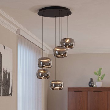 Eglo - LED aptumšojama lustra uz kabeļa 5xLED/5,8W/230V melna/dūmakaina