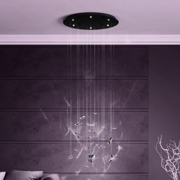 Eglo - LED aptumšojama lustra uz kabeļa 6xLED/4,2W/230V melna/caurspīdīga