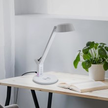 Eglo - LED Aptumšojama skārienvadāma galda lampa ar bezvadu uzlādi LED/4,8W/230V balta