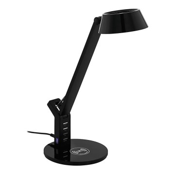 Eglo - LED Aptumšojama skārienvadāma galda lampa ar bezvadu uzlādi LED/4,8W/230V melns
