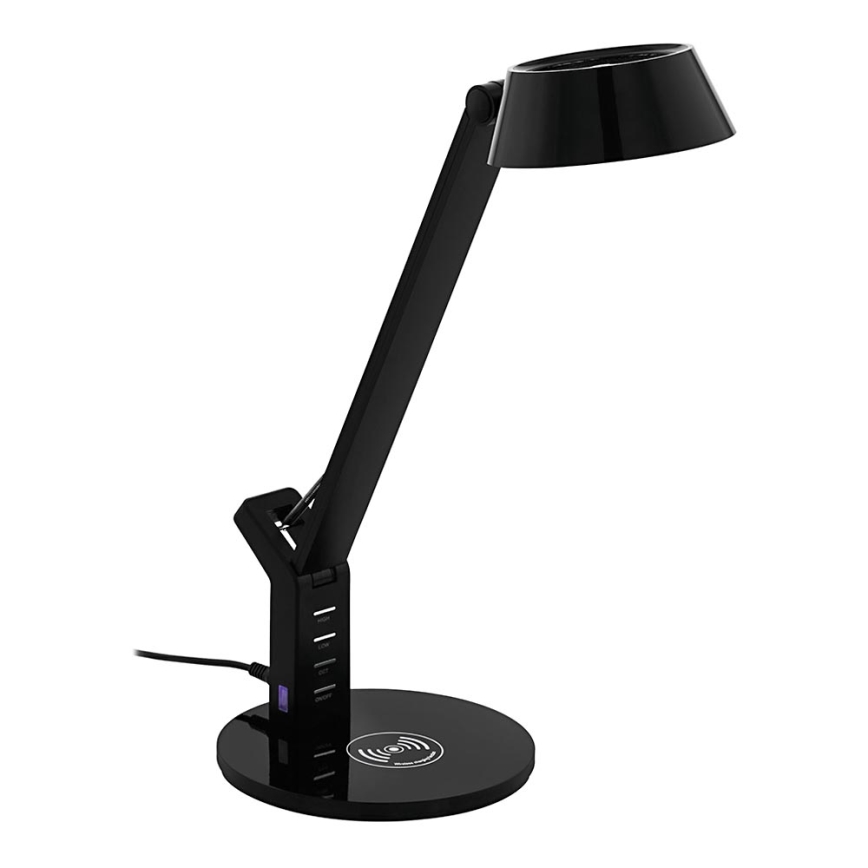 Eglo - LED Aptumšojama skārienvadāma galda lampa ar bezvadu uzlādi LED/4,8W/230V melns