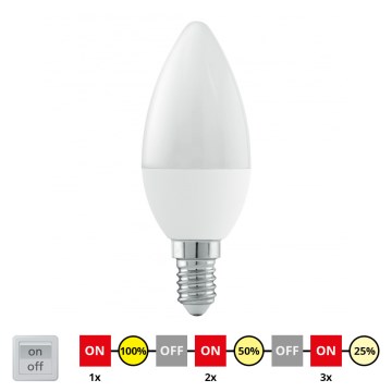 EGLO - LED aptumšojama spuldze E14/6W/230V - STEPDIMMING silti balta