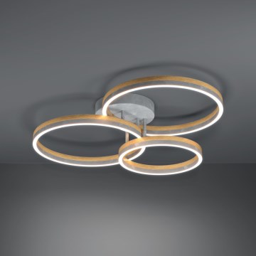 Eglo - LED Aptumšojama virsapmetuma lustra LED/12,5W/230V + 2xLED/15,5W 3000K pelēka/ozols