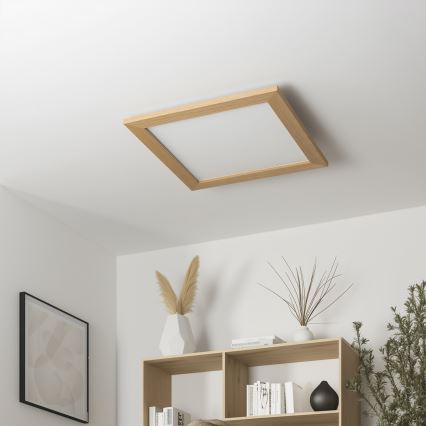 Eglo - LED Aptumšojams virsapmetuma panelis POZZALLO WOOD LED/21W/230V 2700-6500K 49,5x49,5 cm brūna + tālvadības pults
