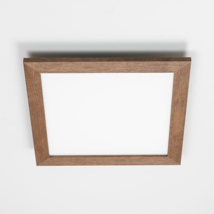 Eglo - LED Aptumšojams virsapmetuma panelis POZZALLO WOOD LED/21W/230V 2700-6500K 49,5x49,5 cm tumši brūna + tālvadības pults