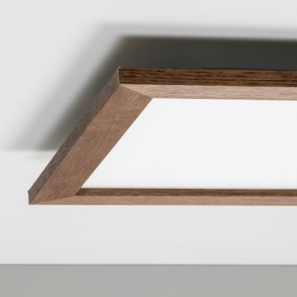 Eglo - LED Aptumšojams virsapmetuma panelis POZZALLO WOOD LED/21W/230V 2700-6500K 49,5x49,5 cm tumši brūna + tālvadības pults