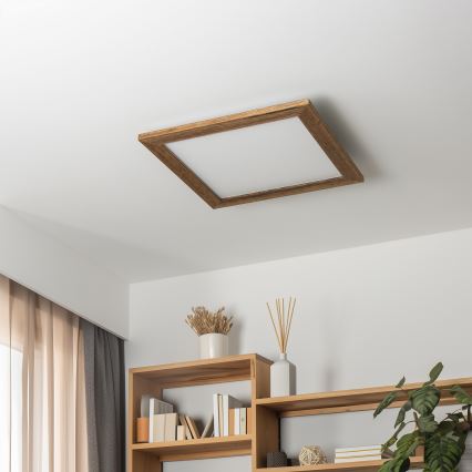 Eglo - LED Aptumšojams virsapmetuma panelis SALOBRENA 2 WOOD LED/25W/230V 4000K 49,5x49,5 cm brūna