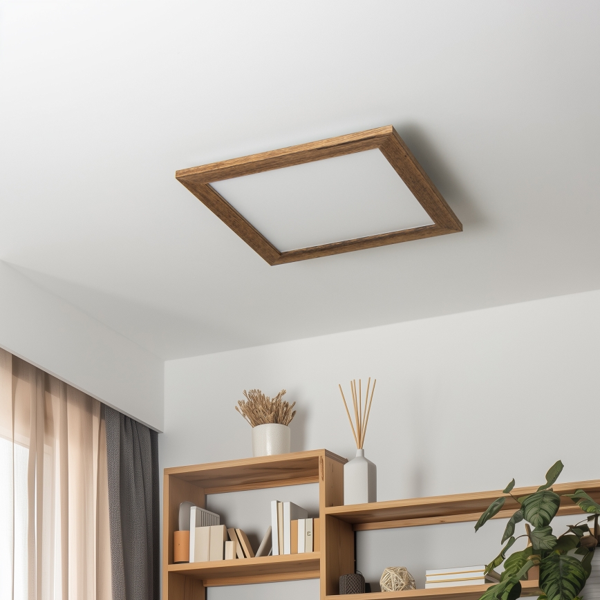 Eglo - LED Aptumšojams virsapmetuma panelis SALOBRENA 2 WOOD LED/25W/230V 4000K 49,5x49,5 cm brūna