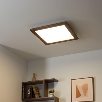 Eglo - LED Aptumšojams virsapmetuma panelis SALOBRENA 2 WOOD LED/25W/230V 4000K 49,5x49,5 cm tumši brūna