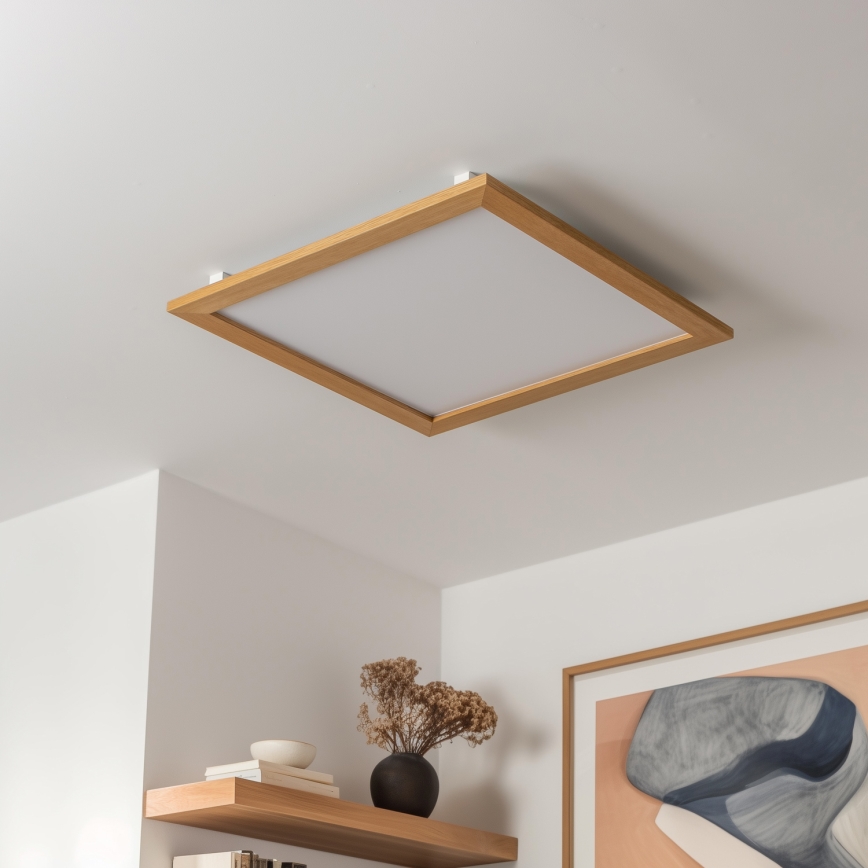 Eglo - LED Aptumšojams virsapmetuma panelis SALOBRENA-CL WOOD LED/31W/230V 2700-6500K 64x64 cm brūna