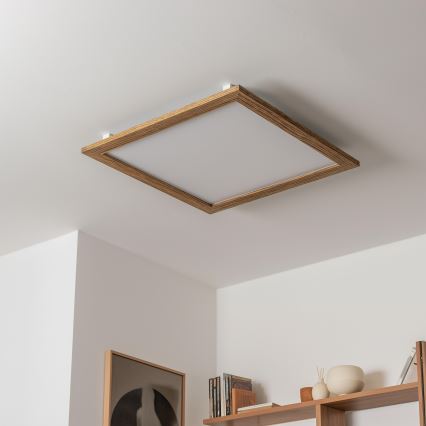 Eglo - LED Aptumšojams virsapmetuma panelis SALOBRENA-CL WOOD LED/31W/230V 2700-6500K 64x64 cm brūna
