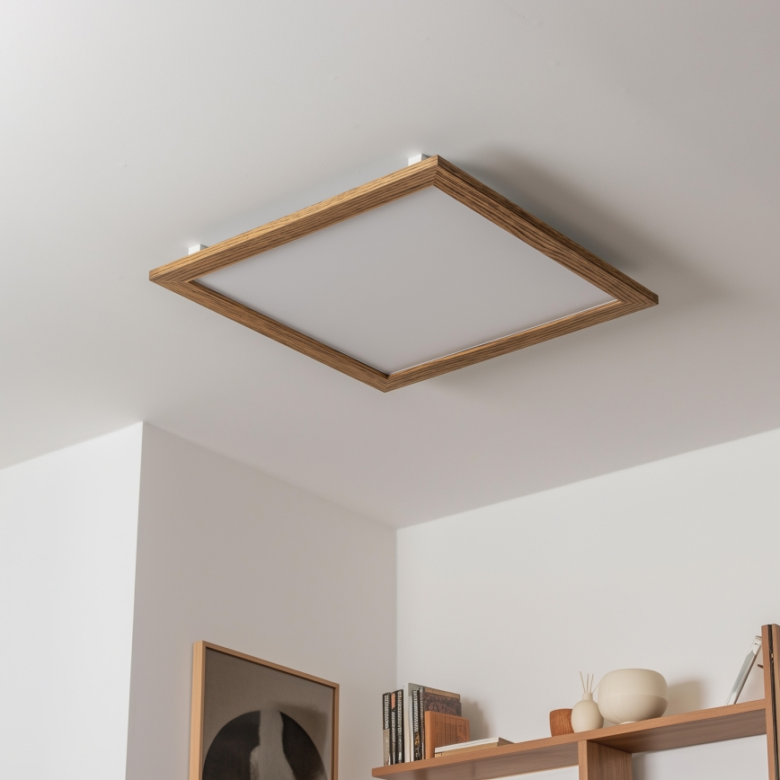 Eglo - LED Aptumšojams virsapmetuma panelis SALOBRENA-CL WOOD LED/31W/230V 2700-6500K 64x64 cm brūna