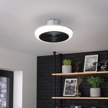 Eglo - LED dimējams griestu ventilators 3xLED/8,5W/230V 2700-6500K pr. 45,5 cm melns + tālvadība