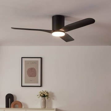 Eglo - LED dimējams griestu ventilators LED/17W/230V 3000/4000/5000K diam. 132 cm melns + tālvadība