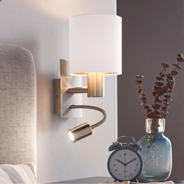 Eglo - LED elastīgais gaismeklis 1xE27/40W/230V + LED/3,8W balts