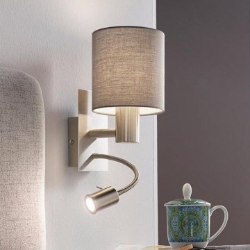 Eglo - LED elastiska gaismeklis 1xE27/40W+LED/3,8W pelēka