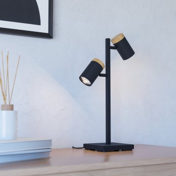 Eglo - LED Galda lampa 2xGU10/4,5W/230V 3000K melna/brūna
