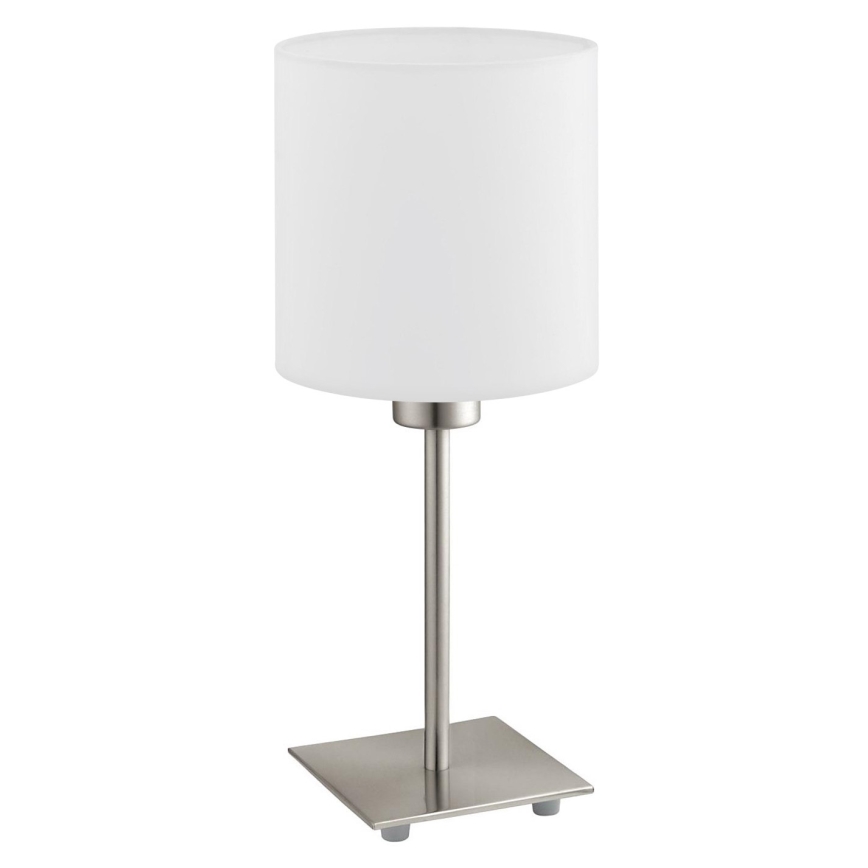Eglo - LED Galda lampa TUNJA 1xE27/60W/230V 26,5 cm matēts hroms/balta