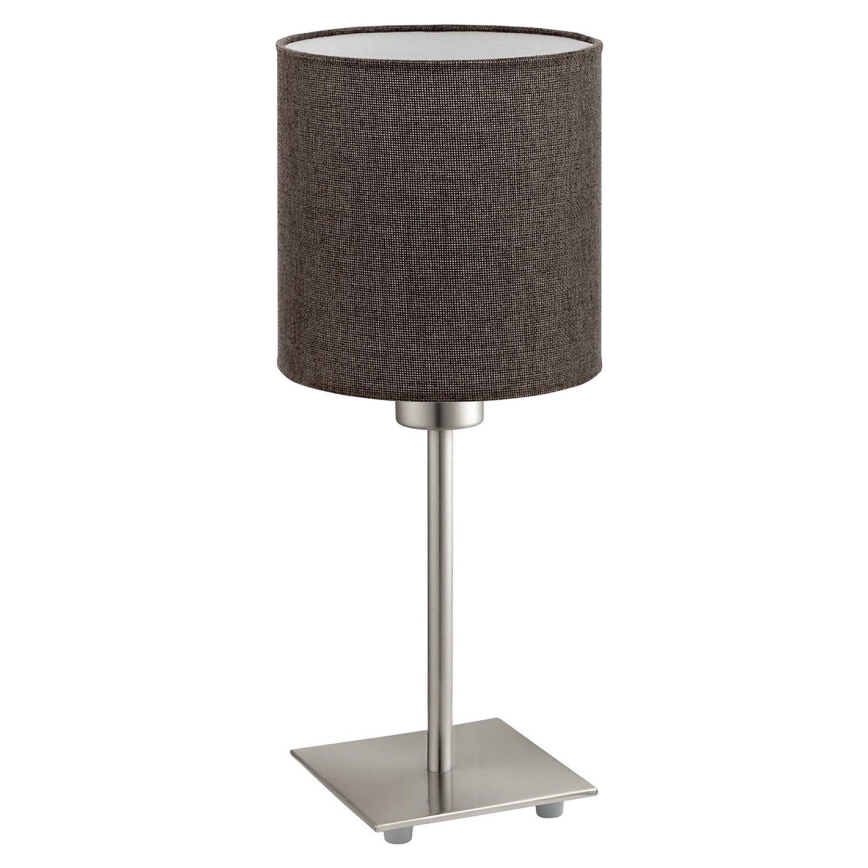 Eglo - LED Galda lampa TUNJA 1xE27/60W/230V 26,5 cm matēts hroms/brūna