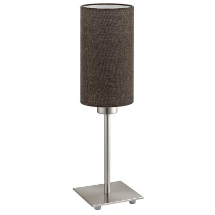 Eglo - LED galda lampa TUNJA 1xE27/60W/230V 26,5 cm matēts hroms/brūns