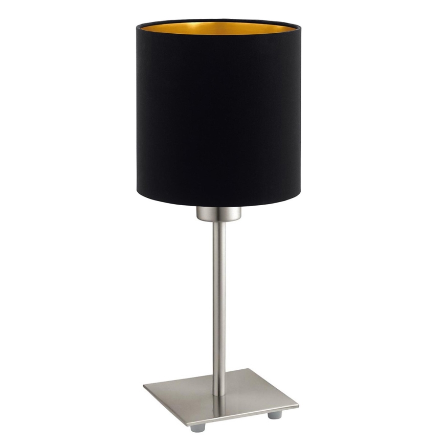 Eglo - LED Galda lampa TUNJA 1xE27/60W/230V 26,5 cm matēts hroms/melna