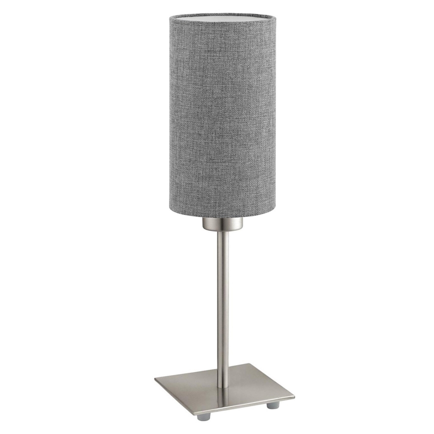 Eglo - LED Galda lampa TUNJA 1xE27/60W/230V 26,5 cm matēts hroms/pelēka
