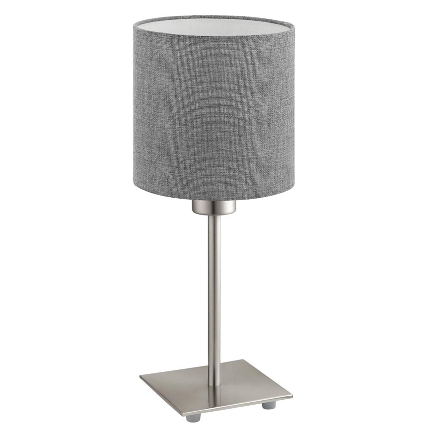 Eglo - LED Galda lampa TUNJA 1xE27/60W/230V 26,5 cm matēts hroms/pelēka