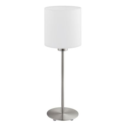 Eglo - LED  Galda lampa TUNJA 1xE27/60W/230V 38,5 cm matēts hroms/balta