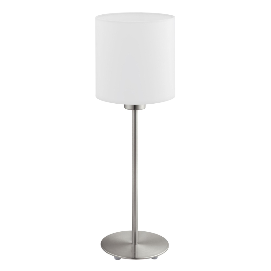 Eglo - LED  Galda lampa TUNJA 1xE27/60W/230V 38,5 cm matēts hroms/balta