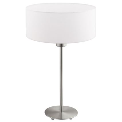 Eglo - LED  Galda lampa TUNJA 1xE27/60W/230V 38,5 cm matēts hroms/balta
