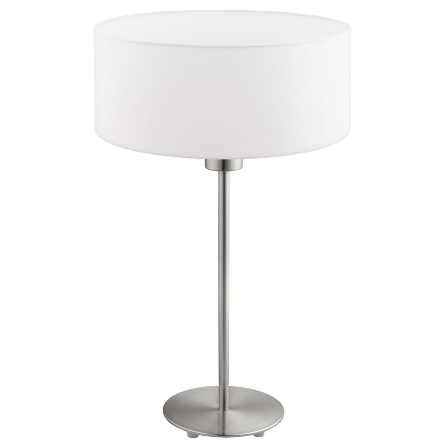 Eglo - LED  Galda lampa TUNJA 1xE27/60W/230V 38,5 cm matēts hroms/balta