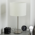 Eglo - LED  Galda lampa TUNJA 1xE27/60W/230V 38,5 cm matēts hroms/balta