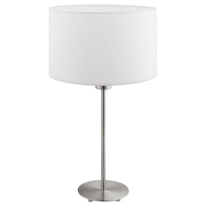 Eglo - LED  Galda lampa TUNJA 1xE27/60W/230V 38,5 cm matēts hroms/balta