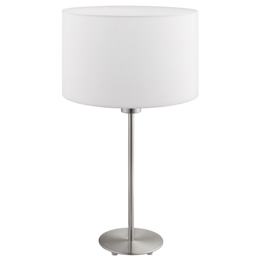 Eglo - LED  Galda lampa TUNJA 1xE27/60W/230V 38,5 cm matēts hroms/balta