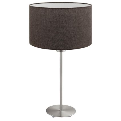 Eglo - LED  Galda lampa TUNJA 1xE27/60W/230V 38,5 cm matēts hroms/brūna