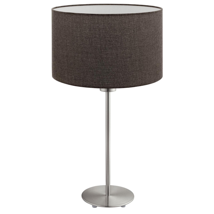 Eglo - LED  Galda lampa TUNJA 1xE27/60W/230V 38,5 cm matēts hroms/brūna