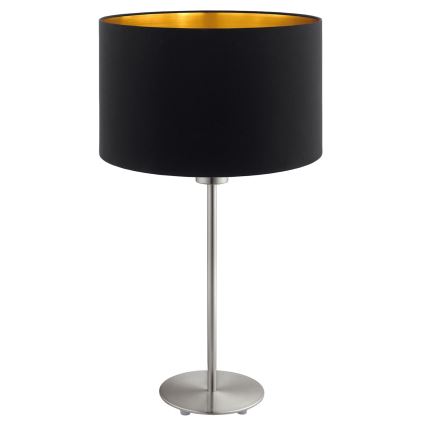 Eglo - LED  Galda lampa TUNJA 1xE27/60W/230V 38,5 cm matēts hroms/melna