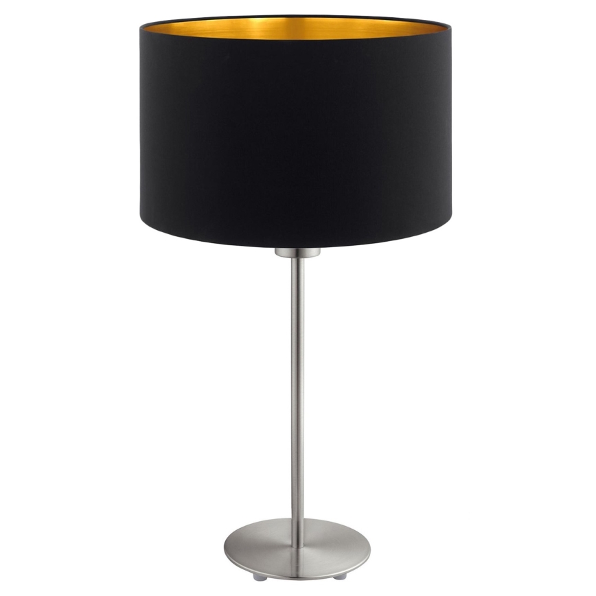 Eglo - LED  Galda lampa TUNJA 1xE27/60W/230V 38,5 cm matēts hroms/melna