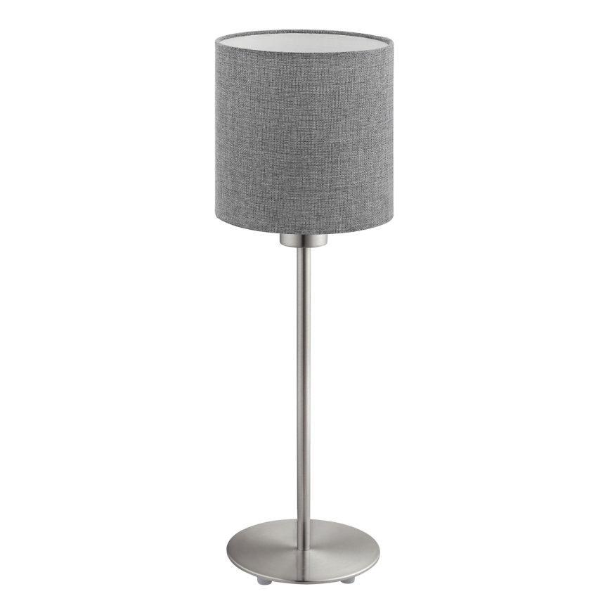 Eglo - LED Galda lampa TUNJA 1xE27/60W/230V 38,5 cm matēts hroms/pelēka
