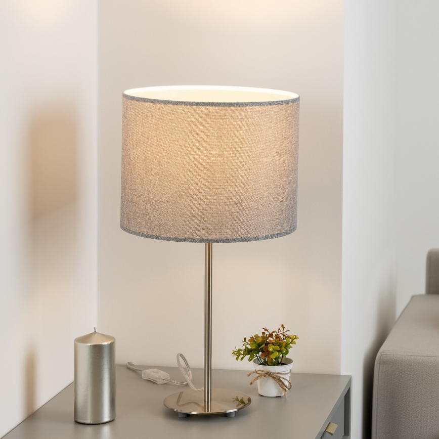 Eglo - LED  Galda lampa TUNJA 1xE27/60W/230V 38,5 cm matēts hroms/pelēka