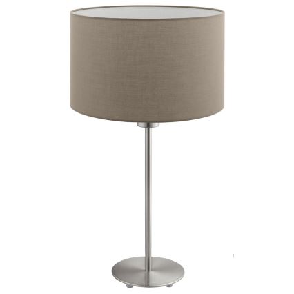 Eglo - LED  Galda lampa TUNJA 1xE27/60W/230V 38,5 cm matēts hroms/taupe