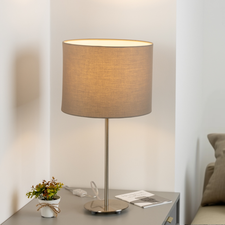 Eglo - LED  Galda lampa TUNJA 1xE27/60W/230V 38,5 cm matēts hroms/taupe